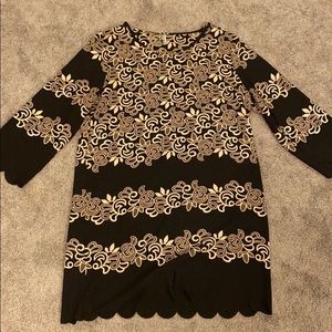 BEAUTIFUL black and gold/brown boutique dress.